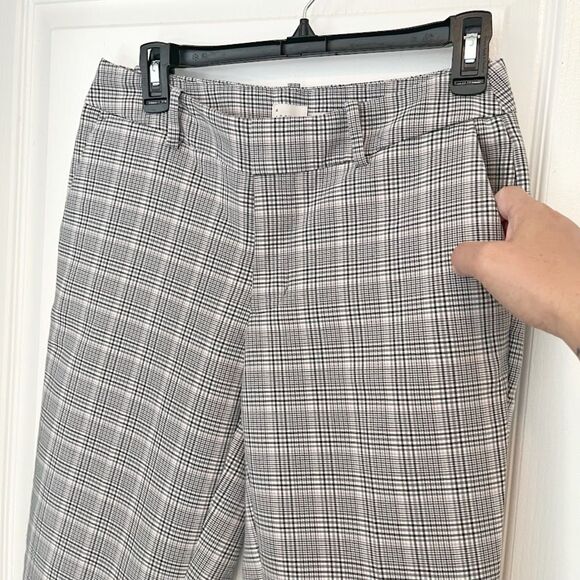 A New Day Plaid Academia Mid Rise Crop Stretch Straight Leg Pocket Trouser Pant - Picture 5 of 11